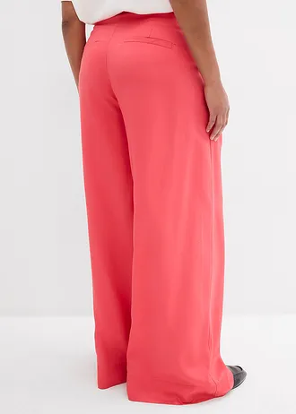 Bandplooibroek van soepel lyocell, Kleur: paradijspink