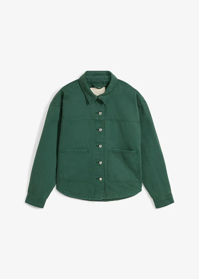 Surchemise 100% coton, Couleur: vert feuille