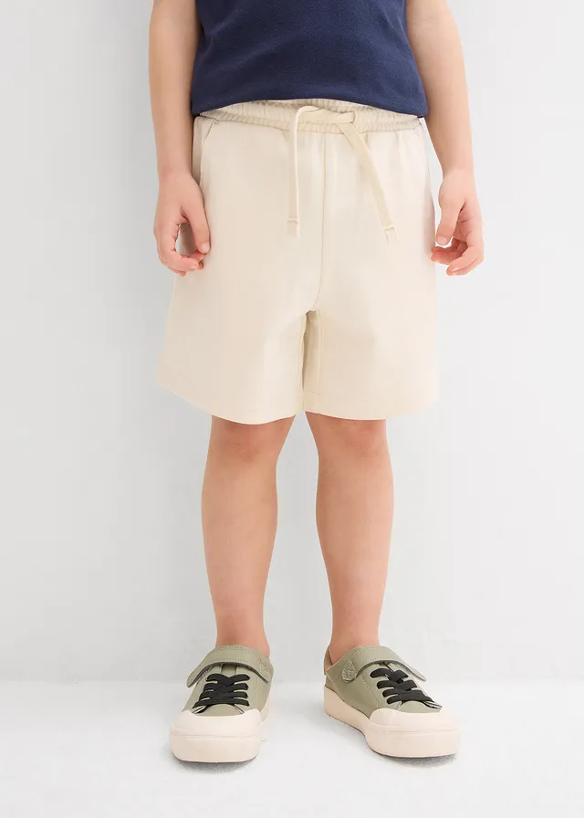 Heavy jersey short met katoen (set van 2), Kleur: donkerblauw+ecru