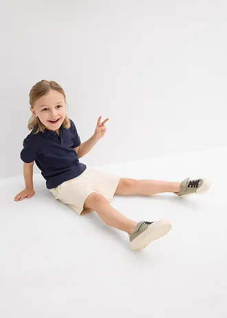 Pantaloni scurți de jerse greu cu bumbac (set/2 buc.) • bleumarin+bej natur • magazin bonprix