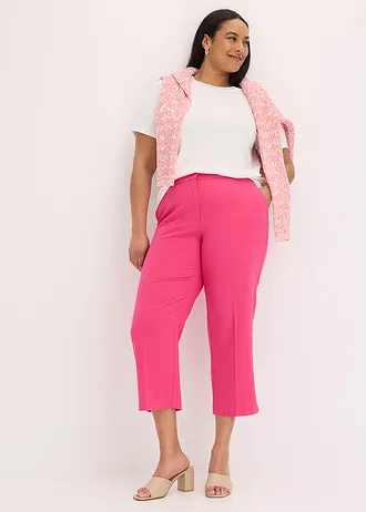 Pantalon 3/4 droit, fendu en bas, Couleur: fuchsia