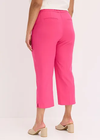 Pantalon 3/4 droit, fendu en bas, Couleur: fuchsia