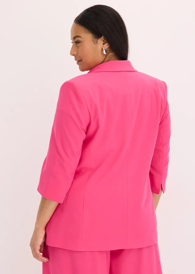 Blazer met modieus geaccentueerde schouders, Kleur: pinklady