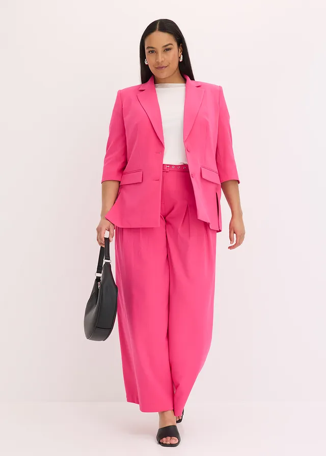 Blazer met modieus geaccentueerde schouders, Kleur: pinklady