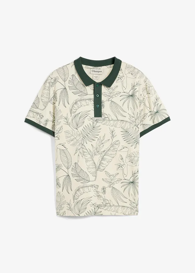 Poloshirt van biologisch katoen • ecru gedessineerd • bonprix online shop