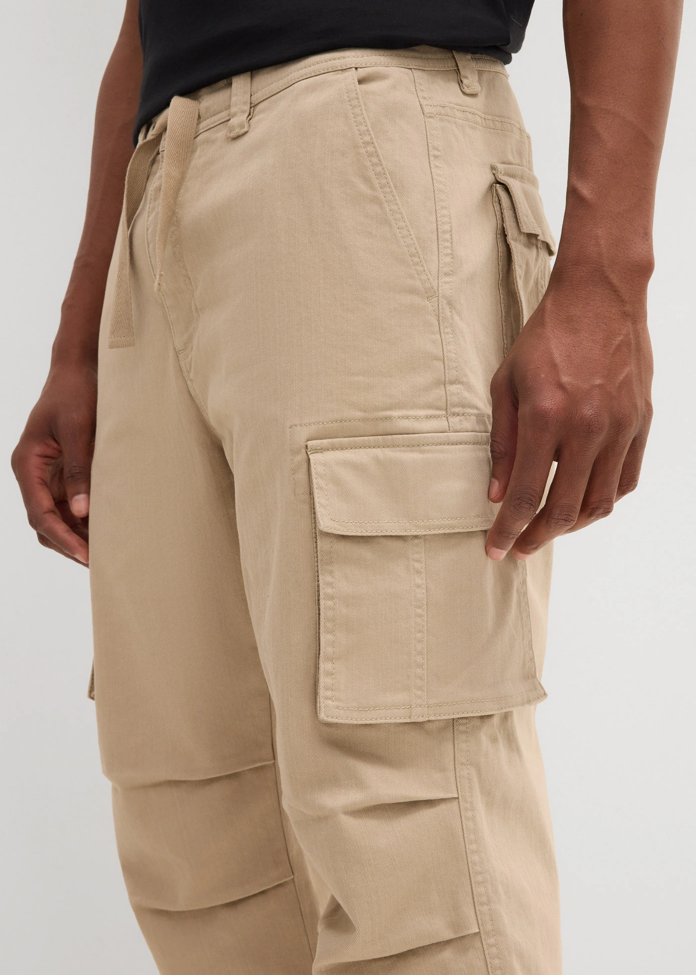 3/4 strečové cargo kalhoty, Loose Fit, extra široké • písková • bonprix obchod