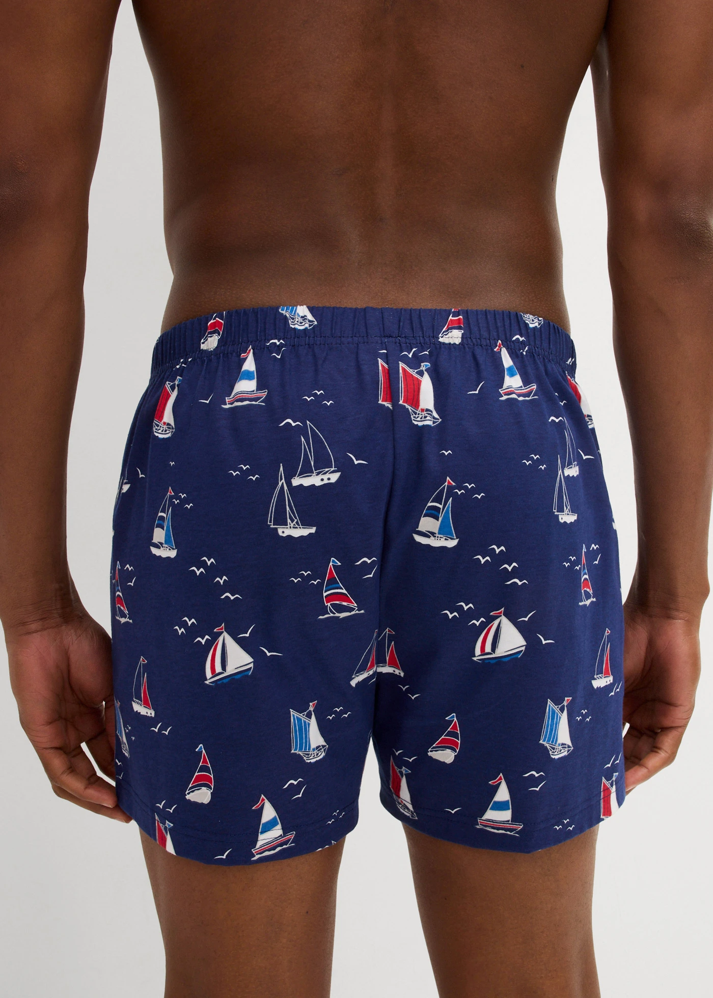 Chilot boxer jerse din bumbac organic (set/3 perechi) • albastru marin cu imprimeu • magazin bonprix