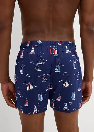 Lot de 3 caleçons en jersey coton • bleu marine imprimé • Boutique bonprix