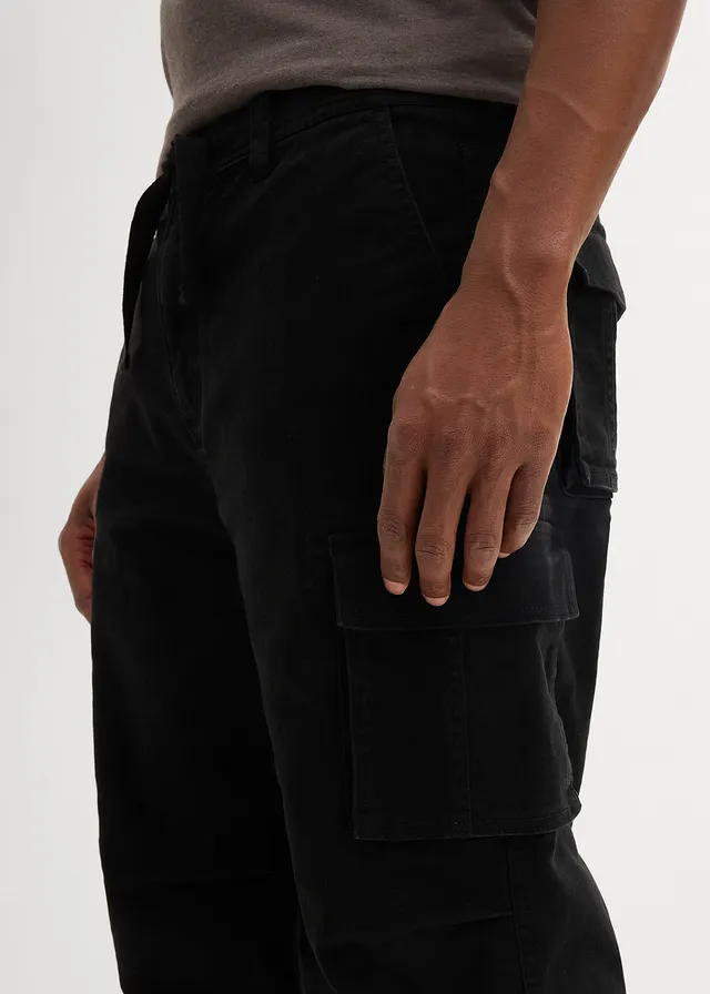 Pantalon cargo extensible et loose, longueur 3/4 • noir • product-page.page-title-suffix