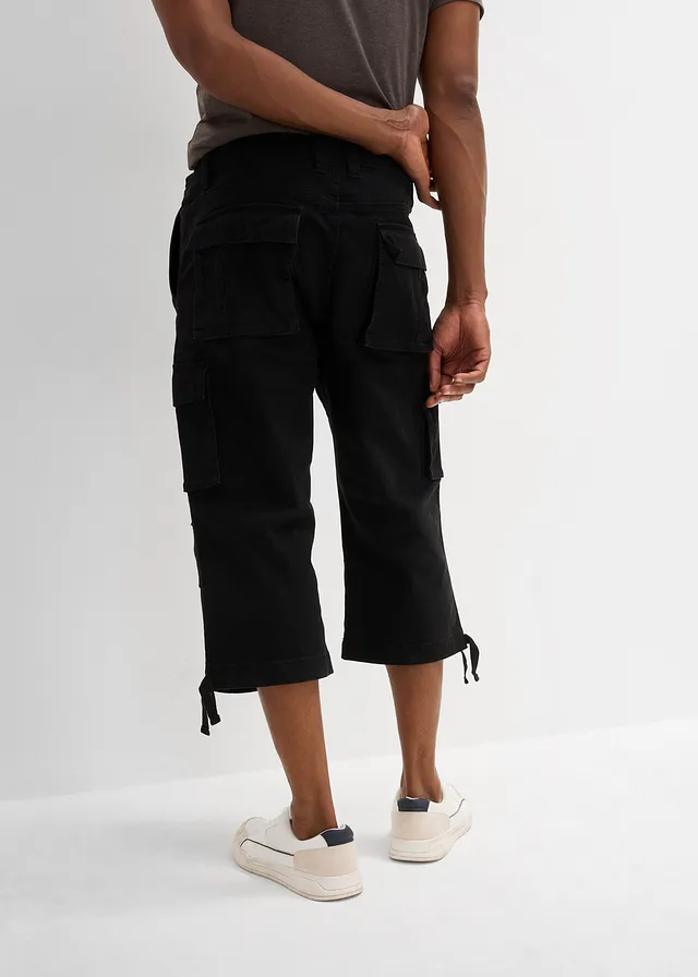 3/4 broek, loose fit, extra wijd, Kleur: zwart