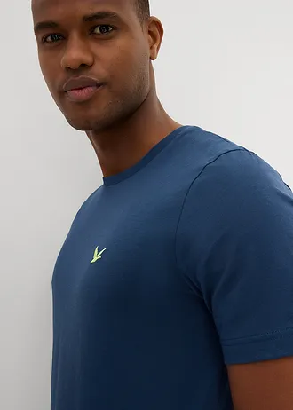 T-shirt z czystej bawełny organicznej (zestaw 2 szt.) • granatowy+czarny • sklep bonprix