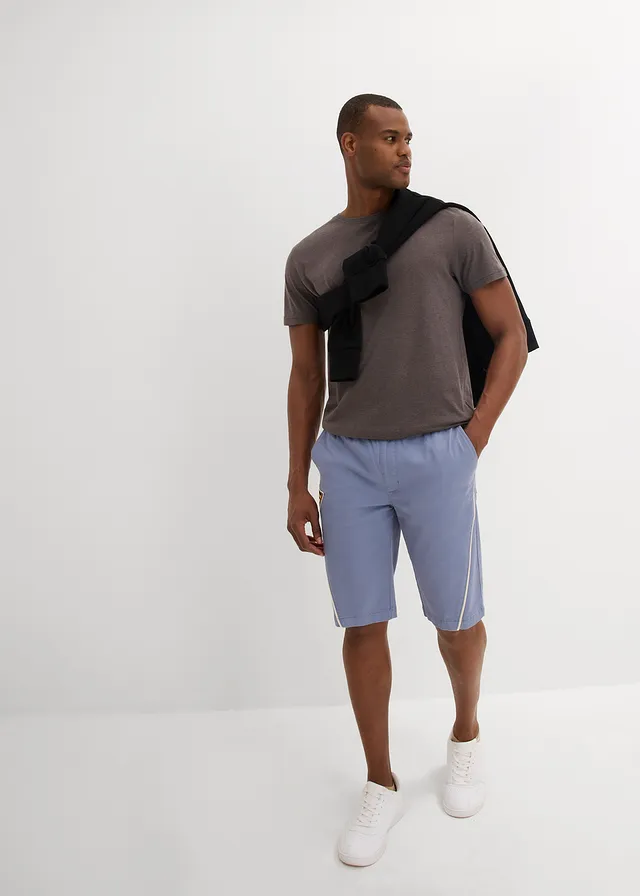 Instap bermuda, Kleur: mat blauw-wolwit