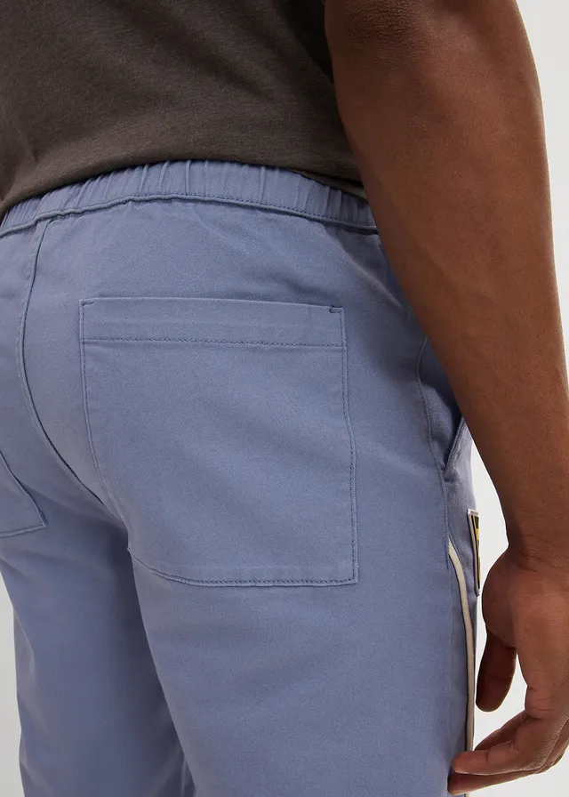 Bermuda ample à taille élastiquée • bleu mat/blanc cassé • product-page.page-title-suffix
