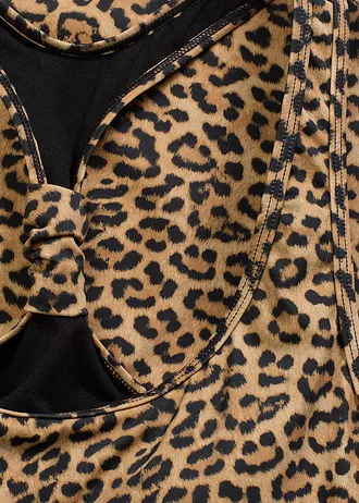 Tankini különleges hátmegoldással (2-részes szett) • antracitszürke leopárdmintás • bonprix áruház