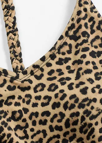 Módne plavky so špeciálnym prevedením na chrbte • béžová leopardia potlačená • obchod bonprix