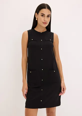 Jurk met decoratieve knopen • zwart • bonprix online shop
