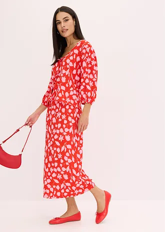 Gedessineerde rok • rood-roze gebloemd • bonprix online shop