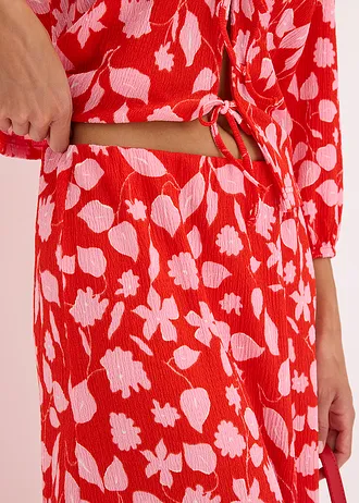 Gedessineerde rok • rood-roze gebloemd • bonprix online shop