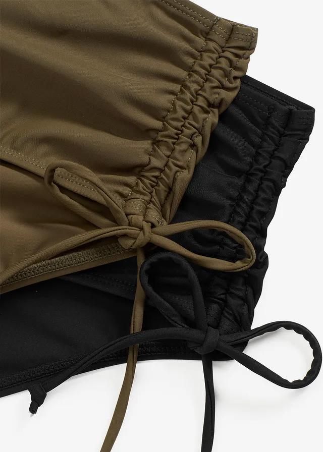 Corrigerend bikinibroekje (set van 2), licht corrigerend • zwart/donkerolijfgroen • product-page.page-title-suffix