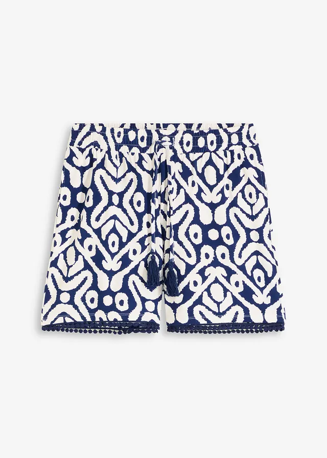 Jersey short van soepele viscose • diepzeeblauw/wit gedessineerd • bonprix online shop