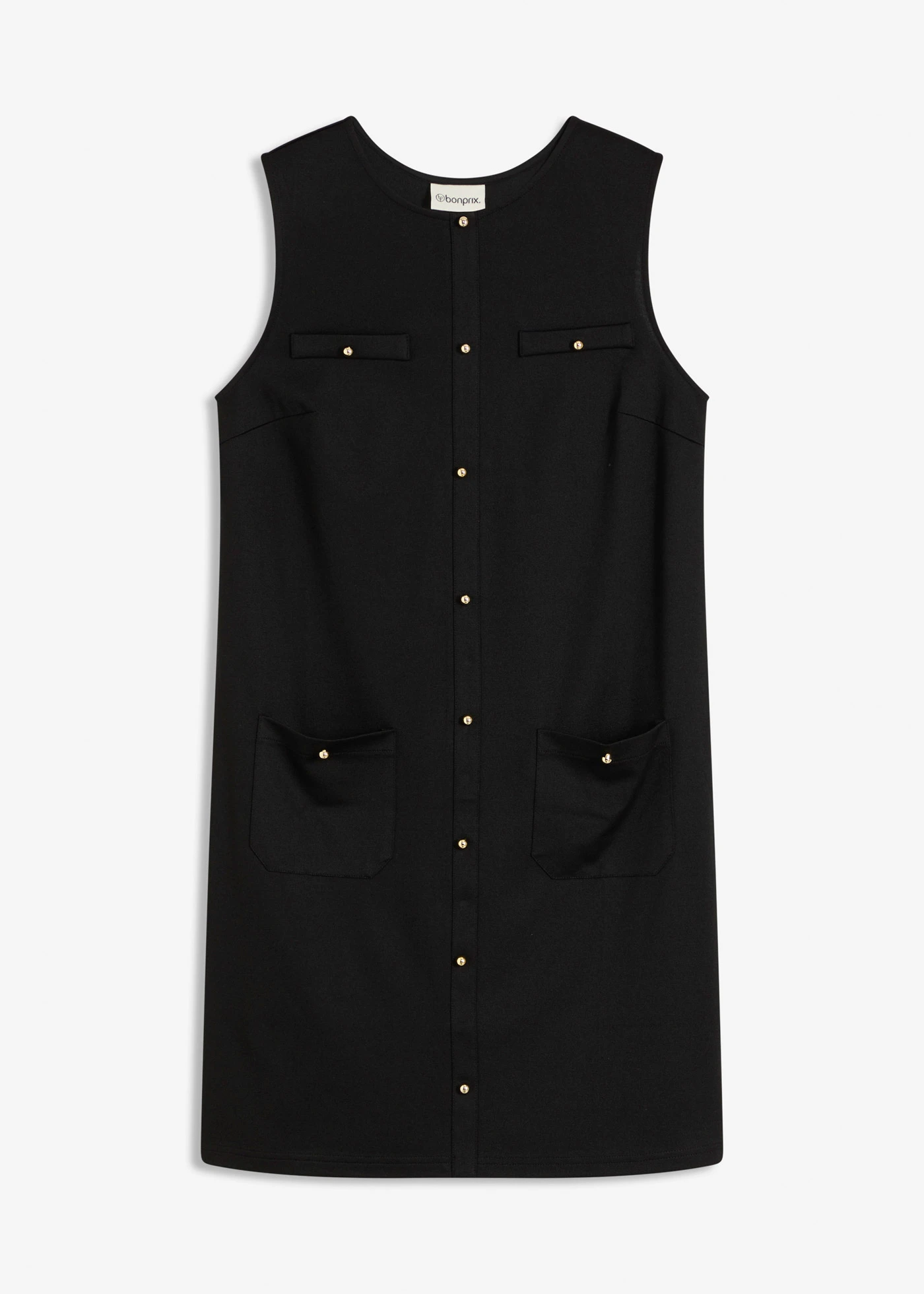 Jurk met decoratieve knopen • zwart • bonprix online shop
