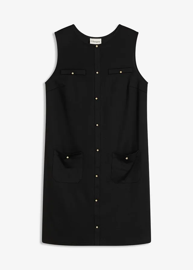 Jurk met decoratieve knopen • zwart • bonprix online shop