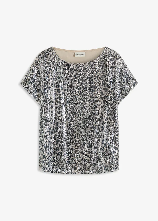 Bluză cu paiete în model leopard