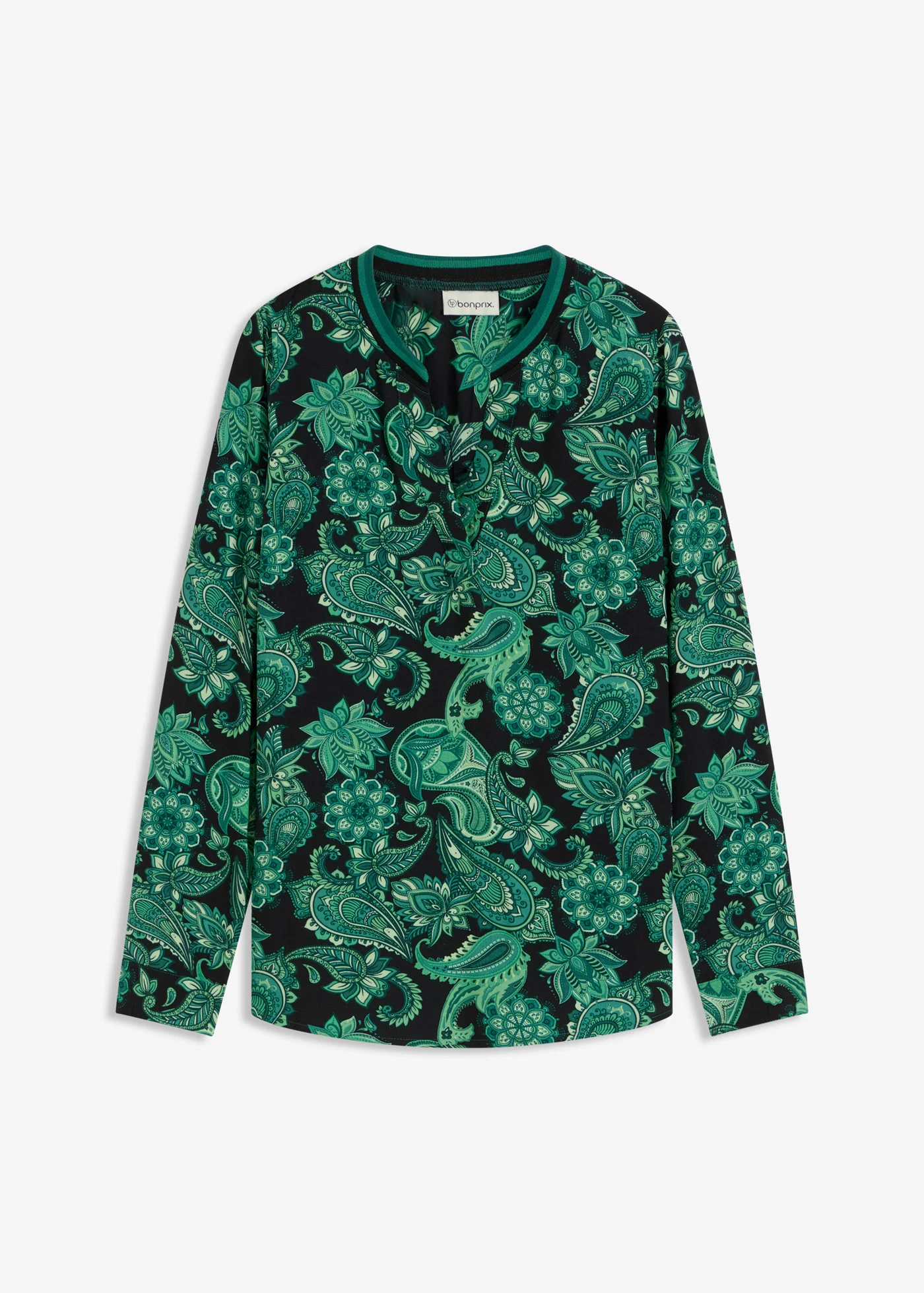 Tuniková halenka ze splývavé viskózy • zelená • bonprix obchod