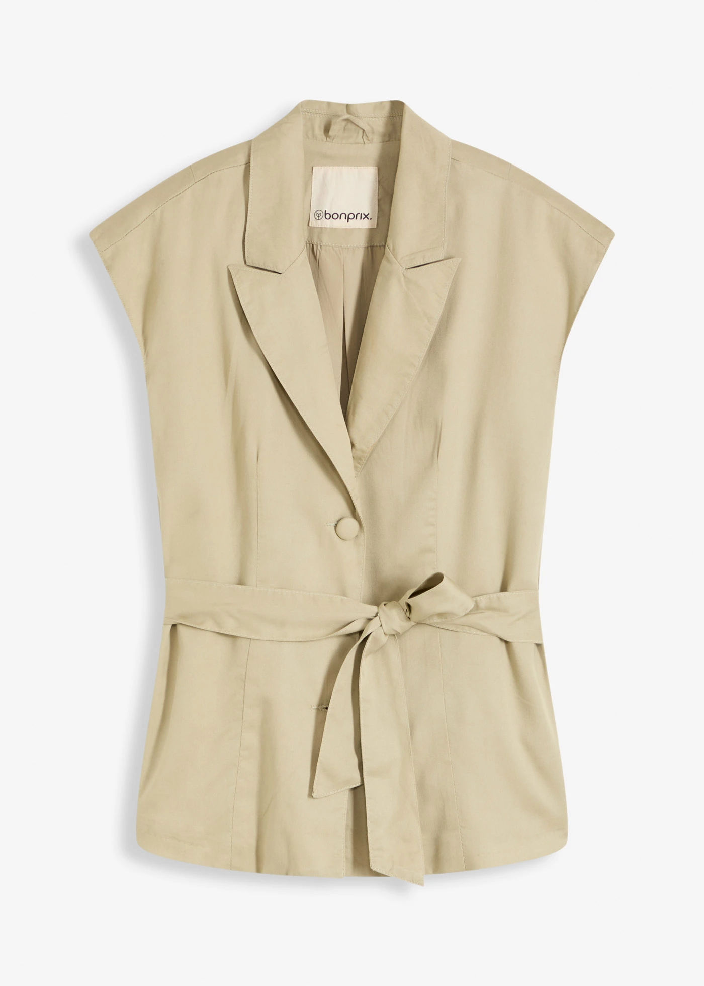 Mouwloze blazer van lyocell • lichtbruin • bonprix online shop