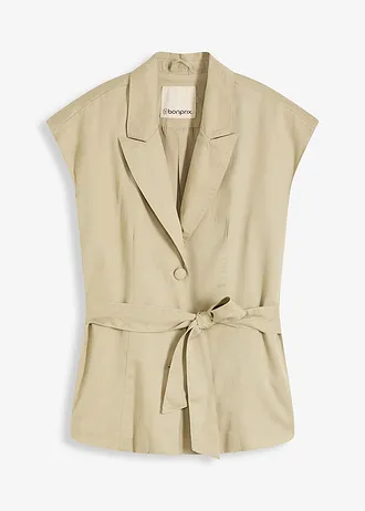 Mouwloze blazer van lyocell • lichtbruin • bonprix online shop