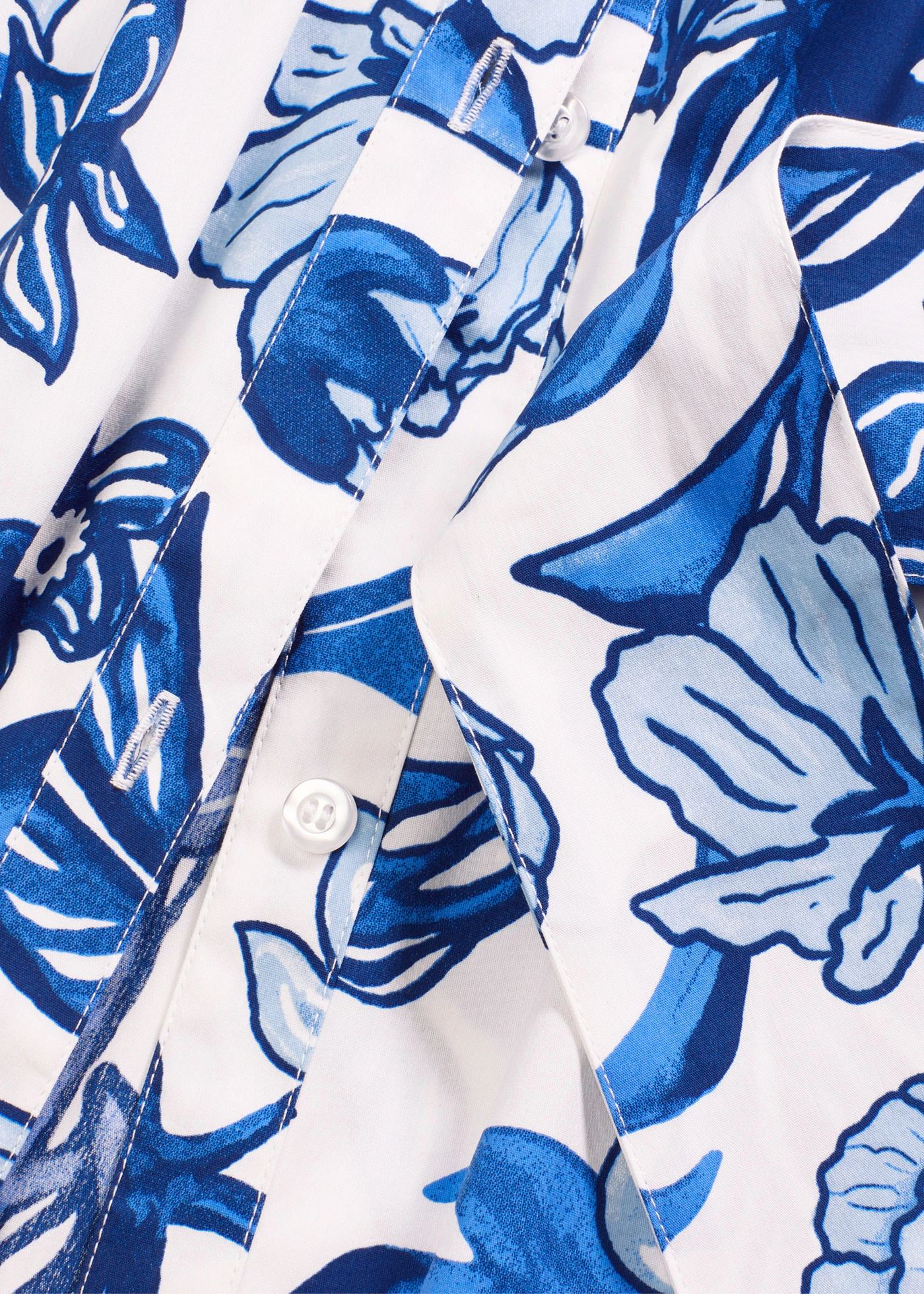 Košilové šaty z bavlněné směsi • bílo-ledovcově modrá s květy • bonprix obchod