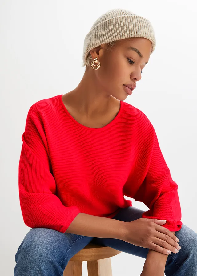 Pull côtelé oversize • fraise • product-page.page-title-suffix