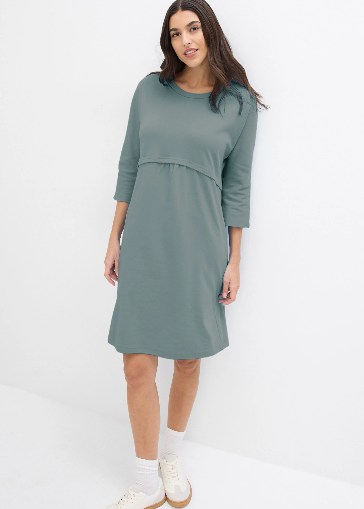 Úpletové šaty z organické bavlny • eukalyptově zelená • bonprix obchod