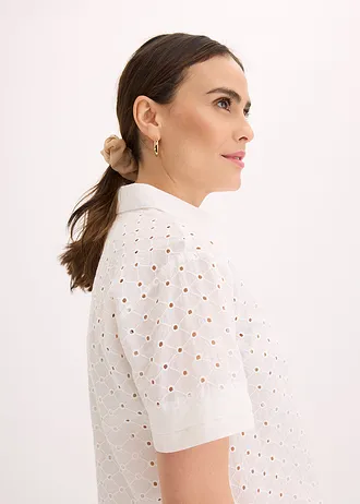 Blouse met broderie anglaise • wolwit • bonprix online shop