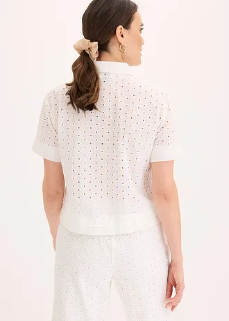 Blouse met broderie anglaise • wolwit • bonprix online shop