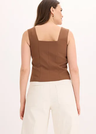 Blousetop met knopen • lichtbruin • bonprix online shop