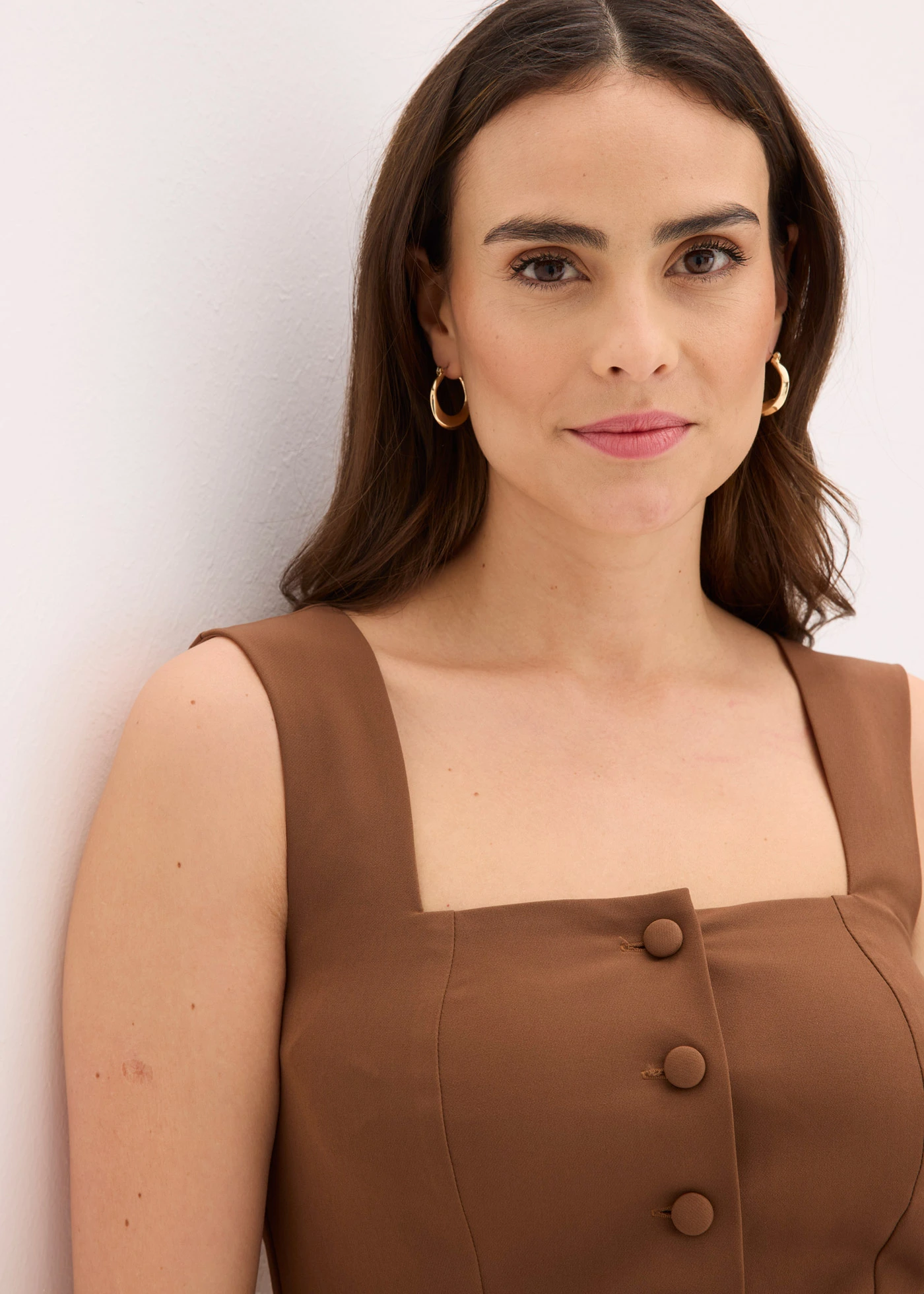 Blousetop met knopen • lichtbruin • bonprix online shop