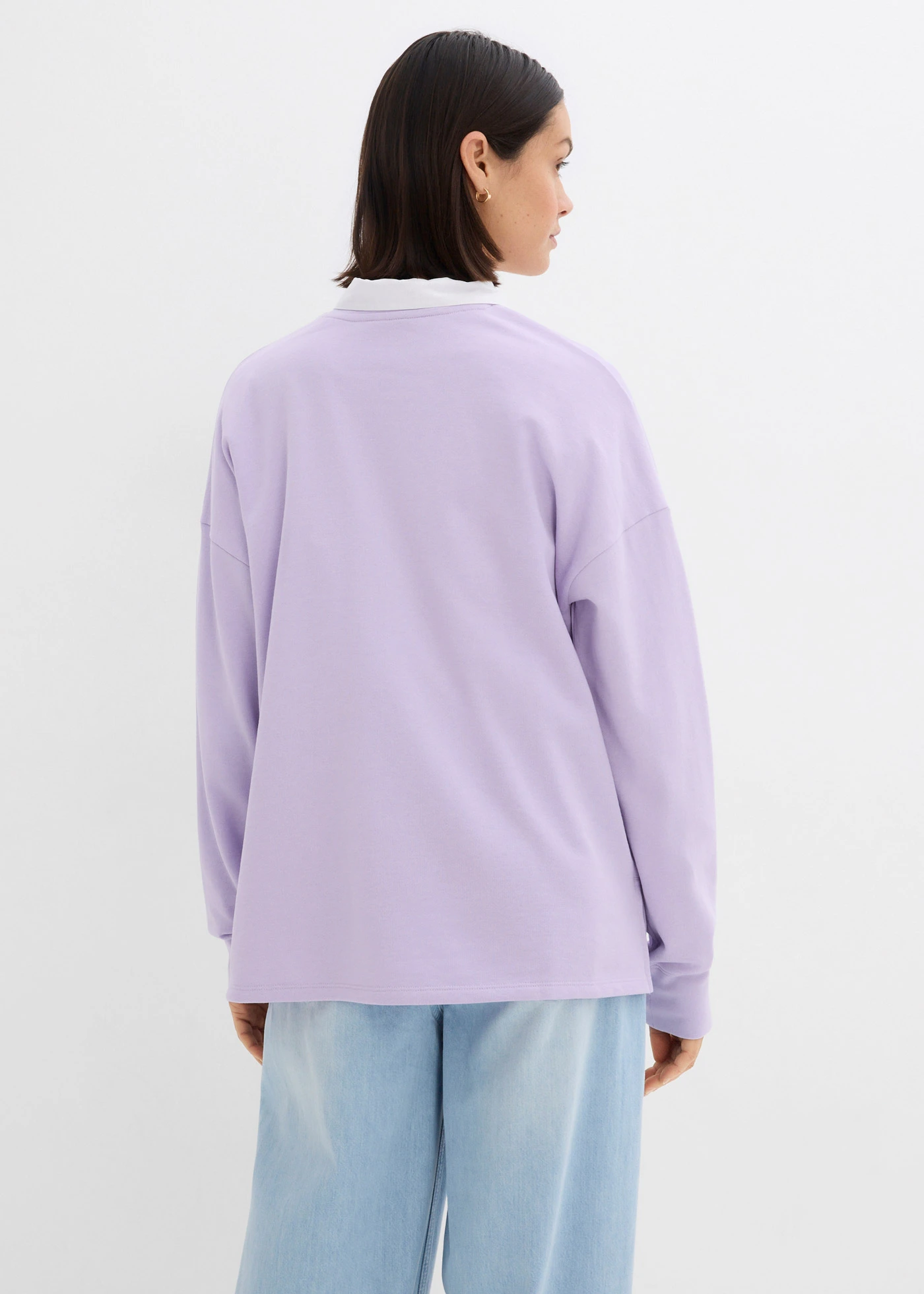 Sweat oversize en coton mélangé • mauve clair imprimé • Boutique bonprix