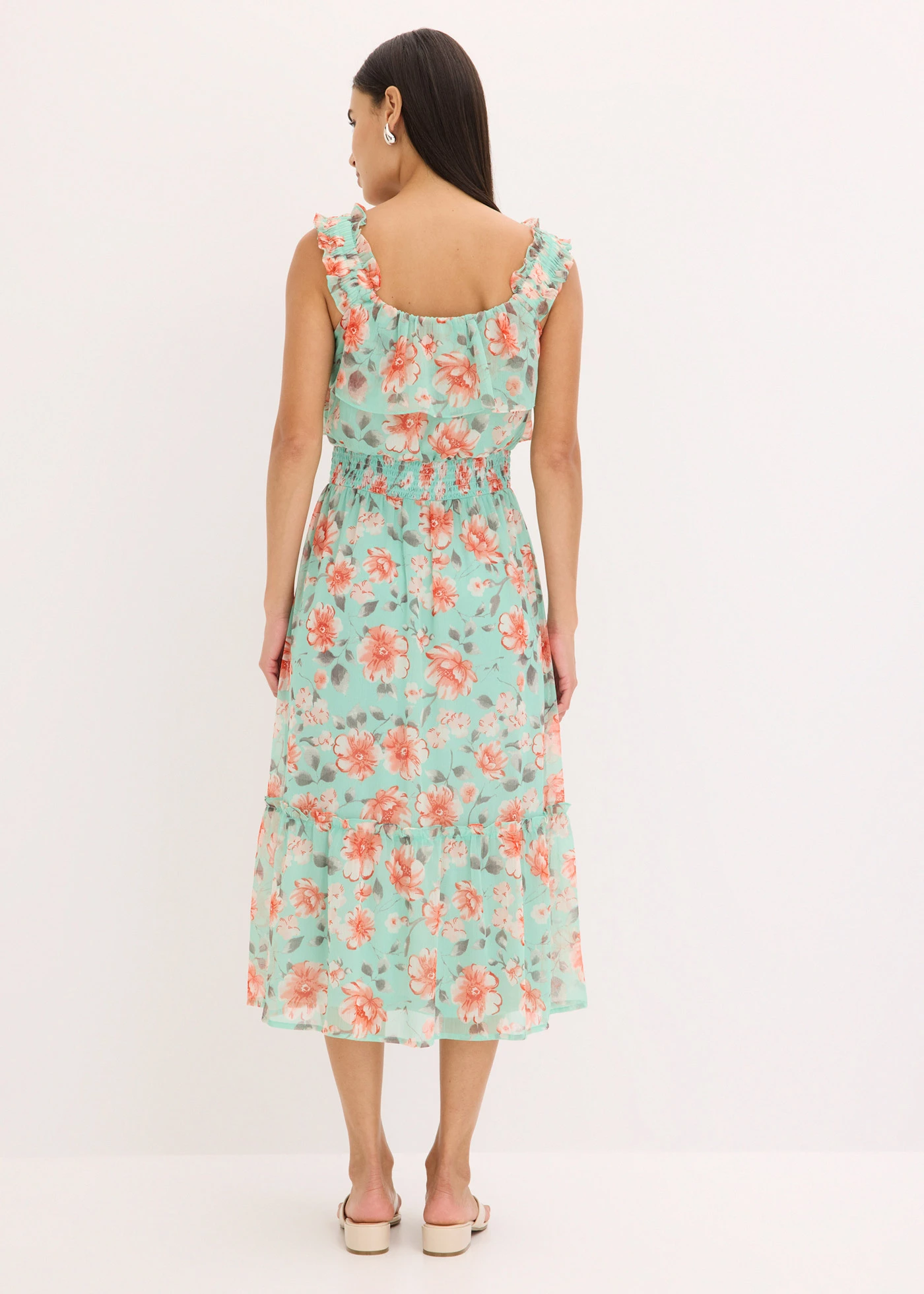 Gedessineerde Carmen jurk • mint gebloemd • bonprix online shop