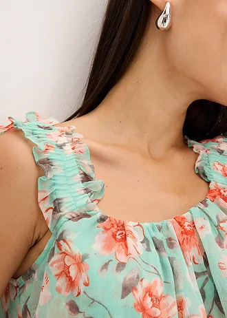 Gedessineerde Carmen jurk • mint gebloemd • bonprix online shop