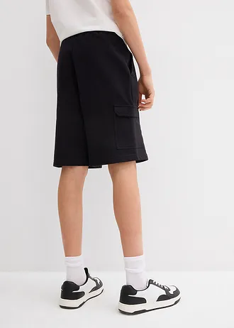 Szabadidős bermuda cargo zseekkel és tiszta bio-pamutból • fekete • bonprix áruház