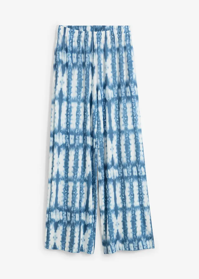 Wijde broek • blauw batik gedessineerd • bonprix online shop