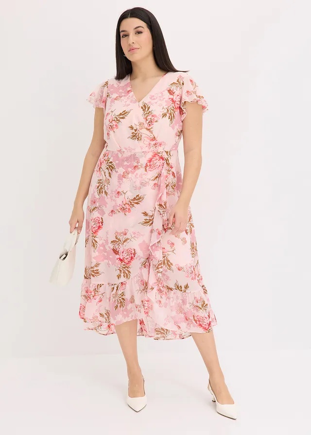 Robe en mousseline à volants, Couleur: rose floral