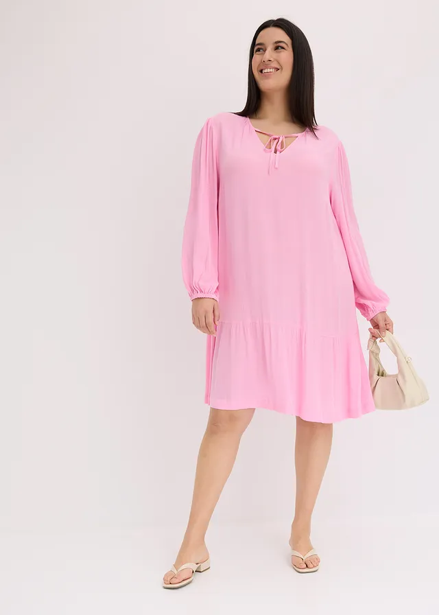 Robe-tunique en viscose fluide, Couleur: rose