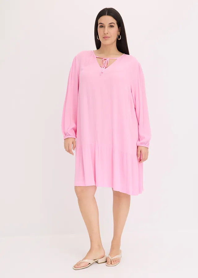 Robe-tunique en viscose fluide, Couleur: rose