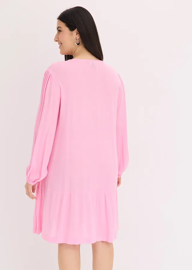 Robe-tunique en viscose fluide, Couleur: rose