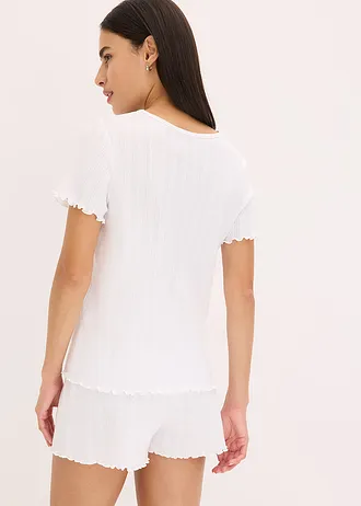 Shortama van Ppointelle jersey • wit • bonprix online shop