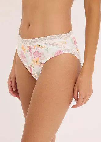 Lot de 5 slips maxi coton et dentelle • écru floral + écru + sorbet fruits rouges + vert • Boutique bonprix