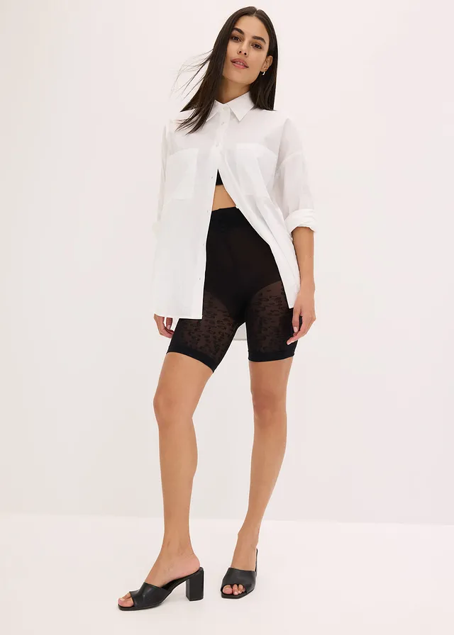Anti-schurende biker short met comfortband 50 den • zwart luipaardprint • product-page.page-title-suffix