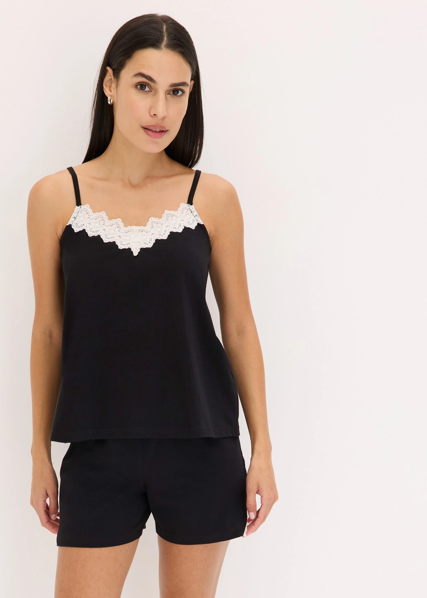 Shortama met spaghettibandjes • zwart • bonprix online shop